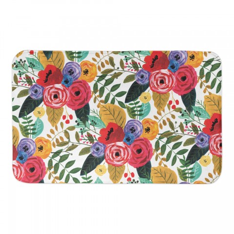 Bright Multi Floral Pattern 34x21 Bath Mat