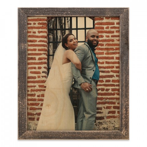 Photo Upload 11x14 Personalized Framed Wood Print