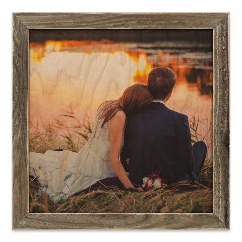 Photo Upload 12x12 Personalized Framed Wood Print