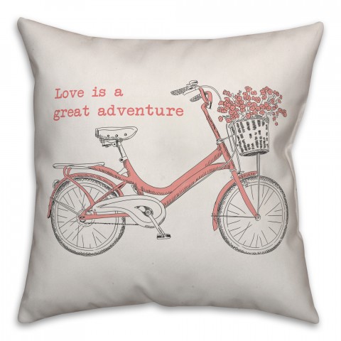 Love is a Great Adventure 18x18 Spun Poly Pillow