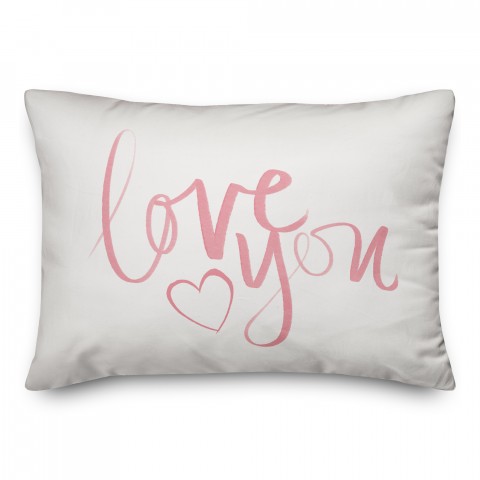 Love You Script 14x20 Spun Poly Pillow