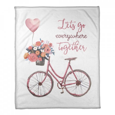 Let's Go Everywhere Together 50x60 Coral Fleece Blanket