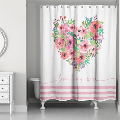 Love Lives Here 71x74 Shower Curtain