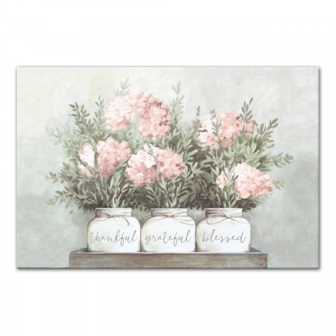 Fresh Picked Flowers in Mason Jars 24x36 Canvas Wall Art