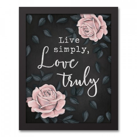 Live Simply, Love Truly 11x14 Black Framed Canvas