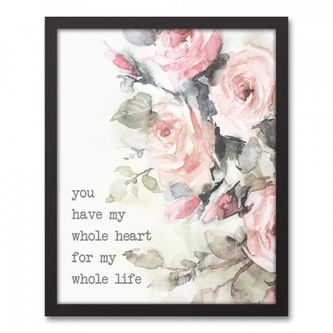 My Whole Heart for My Whole Life 16x20 Black Framed Canvas