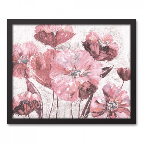 Blooming Flowers 16x20 Black Framed Canvas