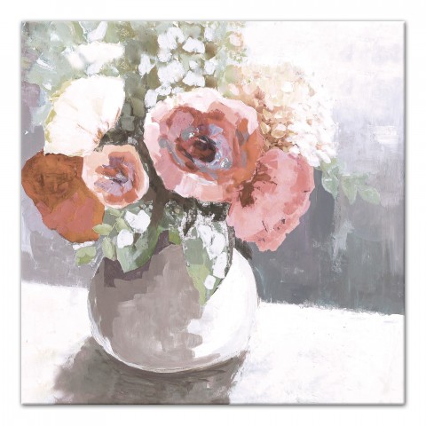 Painted Flowers 16x16 Canvas Wall Art