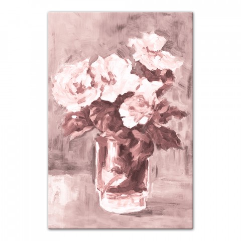 Abstract Flowers in Vase 24x36 Canvas Wall Art