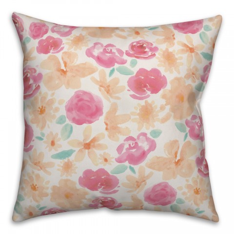 Painterly Florals Pillow