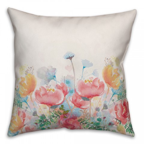 Painterly Flower Garden Pillow