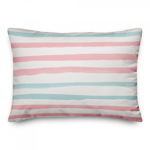 Watercolor Stripes 14x20 Spun Poly Pillow