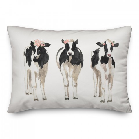 Preppy Cows 14x20 Spun Poly Pillow