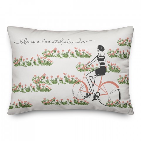 Life is a Beautiful Ride 14x20 Spun Poly Pillow