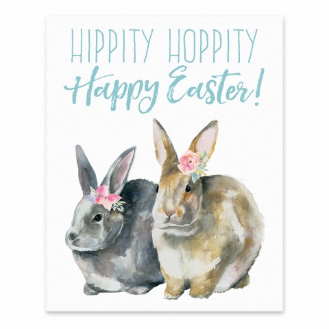 Hippity Hoppity Easter Bunnies 8x10 Tabletop Canvas