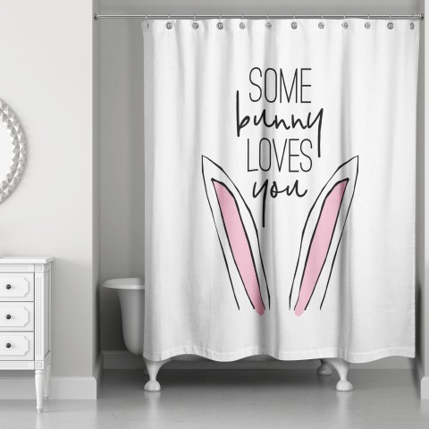 Some Bunny Loves You 71x74 Shower Curtain
