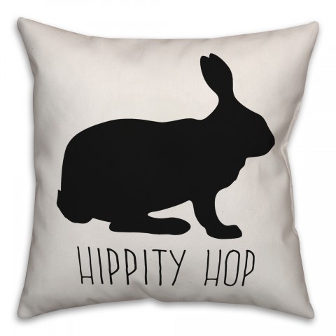 Hippity Hop Silhouette 18x18 Spun Poly Pillow