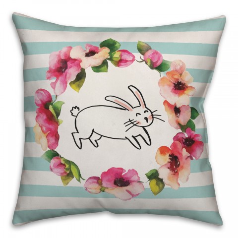 Bunny Silhouette 18x18 Spun Poly Pillow