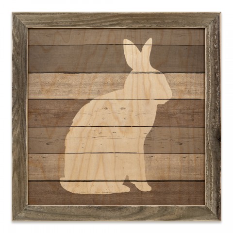 Shiplap Bunny 12x12 Framed Wood Print
