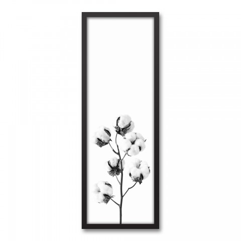 Black and White Cotton Stem Wall Art