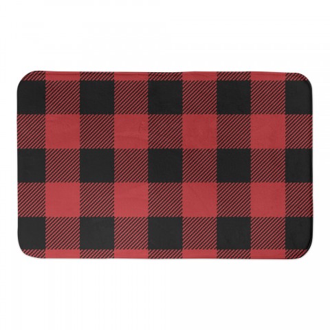 Red and Black Buffalo Check 34x21 Bath Mat