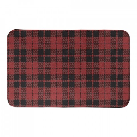 Red and Black Plaid 34x21 Bath Mat