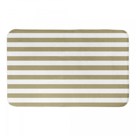 Gold and White Stripes 34x21 Bath Mat