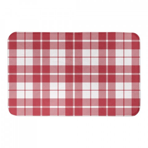 Red Plaid 34x21 Bath Mat