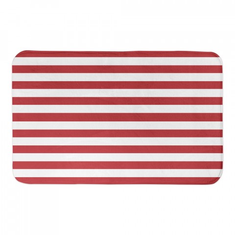 Red and White Stripes 34x21 Bath Mat