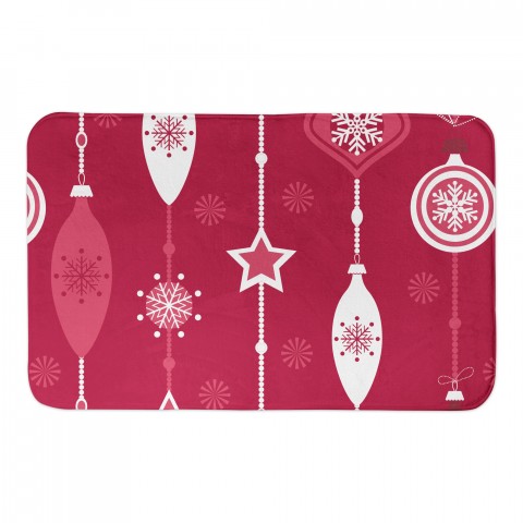Red Ornament Pattern 34x21 Bath Mat