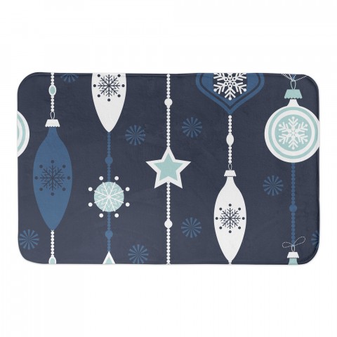 Blue Ornament Pattern 34x21 Bath Mat