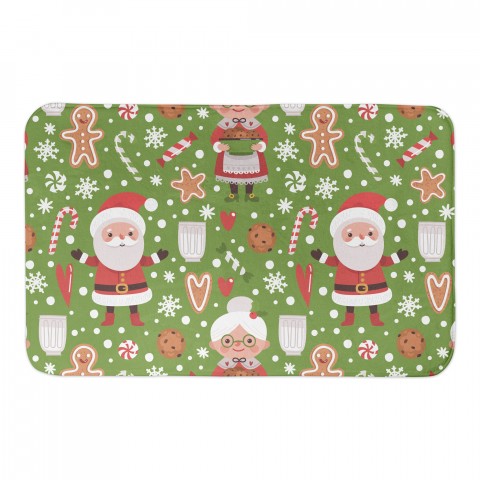 Mr. and Mrs. Claus Pattern 34x21 Bath Mat