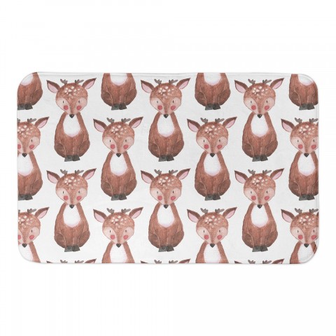Watercolor Deer Pattern 34x21 Bath Mat