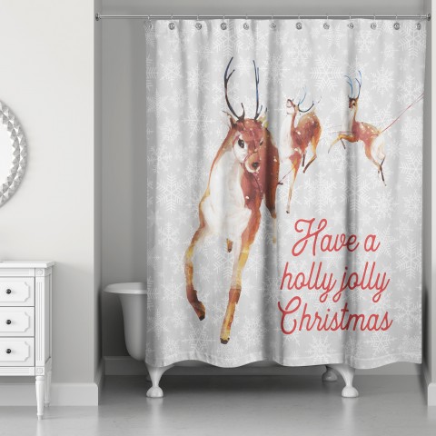 Have a Holly Jolly Christmas 71x74 Shower Curtain
