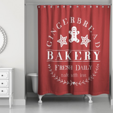 Gingerbread Bakery 71x74 Shower Curtain