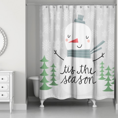 Tis the Season Snowman 71x74 Shower Curtain