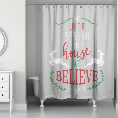 This Family Believes 71x74 Personalized Shower Curtain