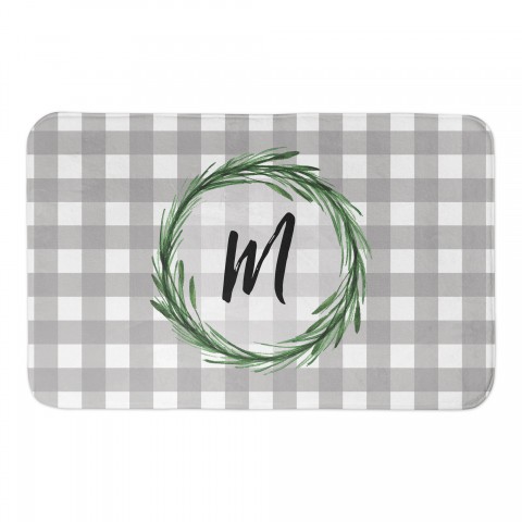 Monogram Buffalo Check 34x21 Personalized Bath Mat