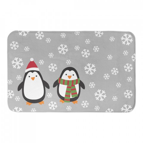 Snowy Penguins 34x21 Bath Mat