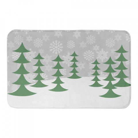 Graphic Christmas Trees 34x21 Bath Mat