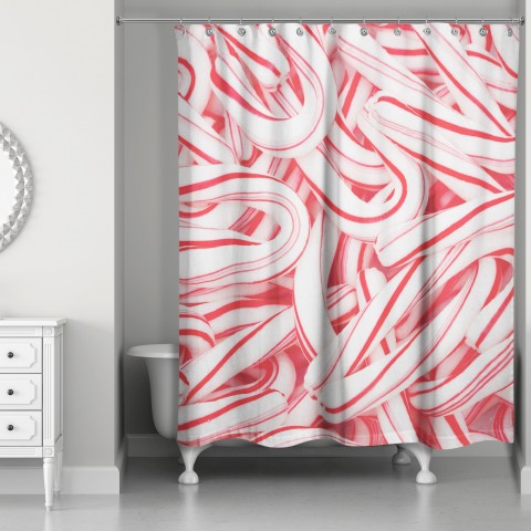 Bold Candy Canes 71x74 Shower Curtain