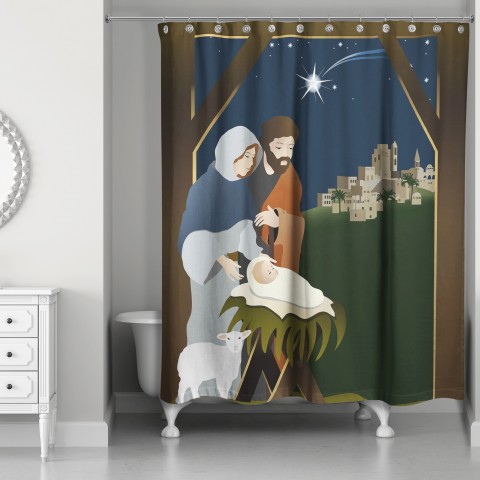 Traditional Nativity 71x74 Shower Curtain