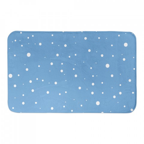 Dark Blue Snow Pattern 34x21 Bath Mat