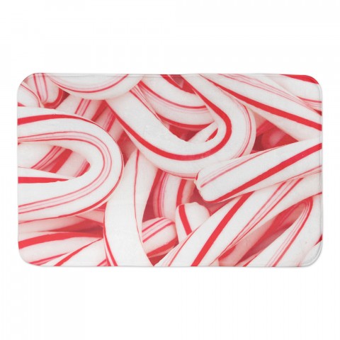 Bold Candy Canes 34x21 Bath Mat