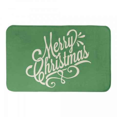 Green Merry Christmas 34x21 Bath Mat