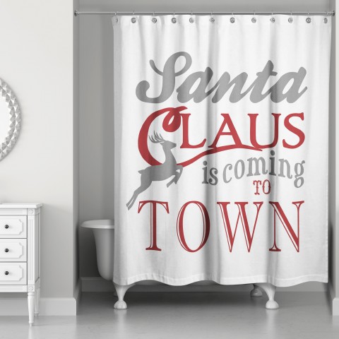 Santa Claus is Coming to Town 71x74 Shower Curtain