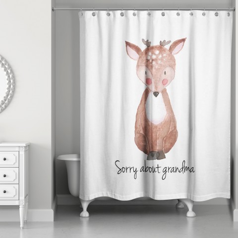 Sorry About Grandma 71x74 Shower Curtain