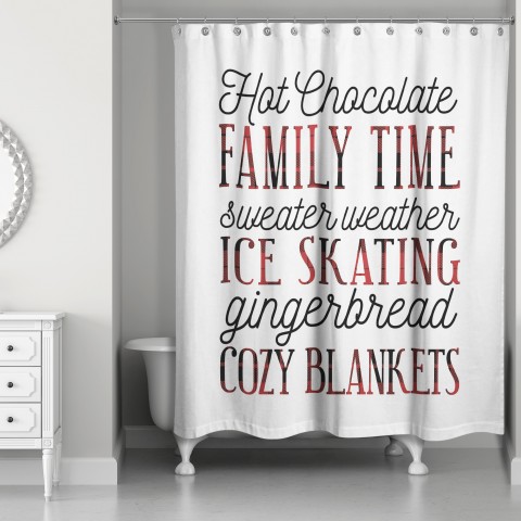 Plaid Winter Things 71x74 Shower Curtain