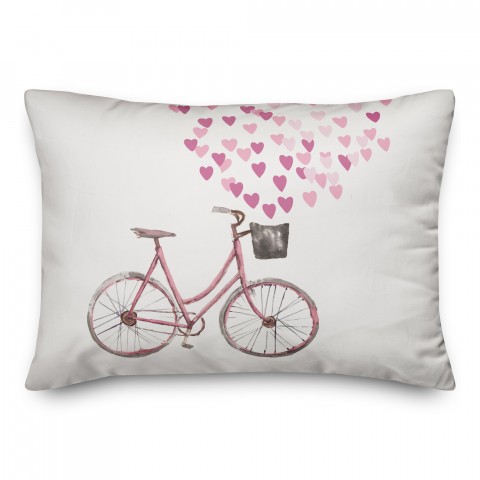 Valentine Bike 14x20 Spun Poly Pillow