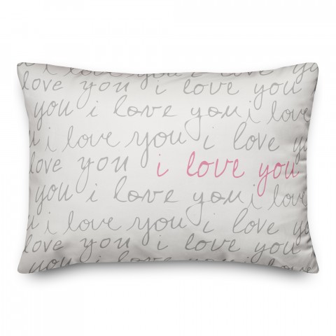 I love you script 14x20 Spun Poly Pillow